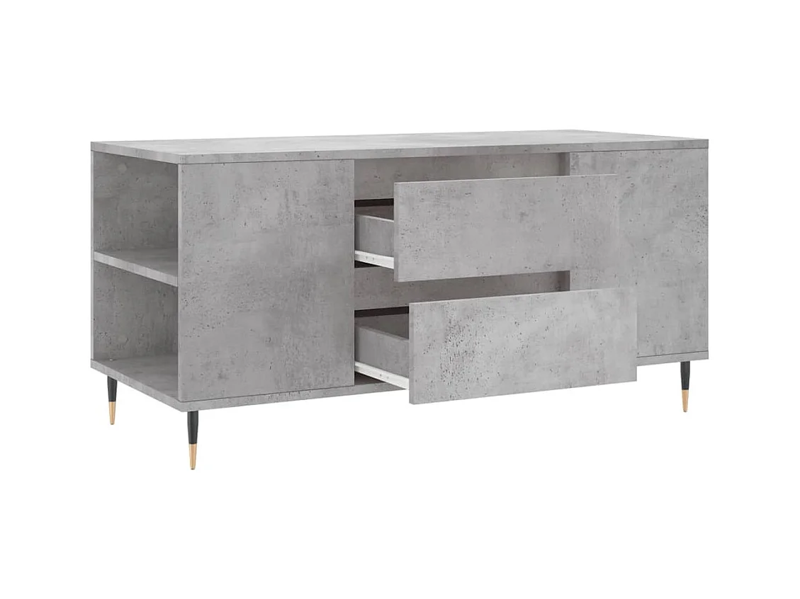 Betongrijze salontafel 102x44,5x50 cm bewerkt hout