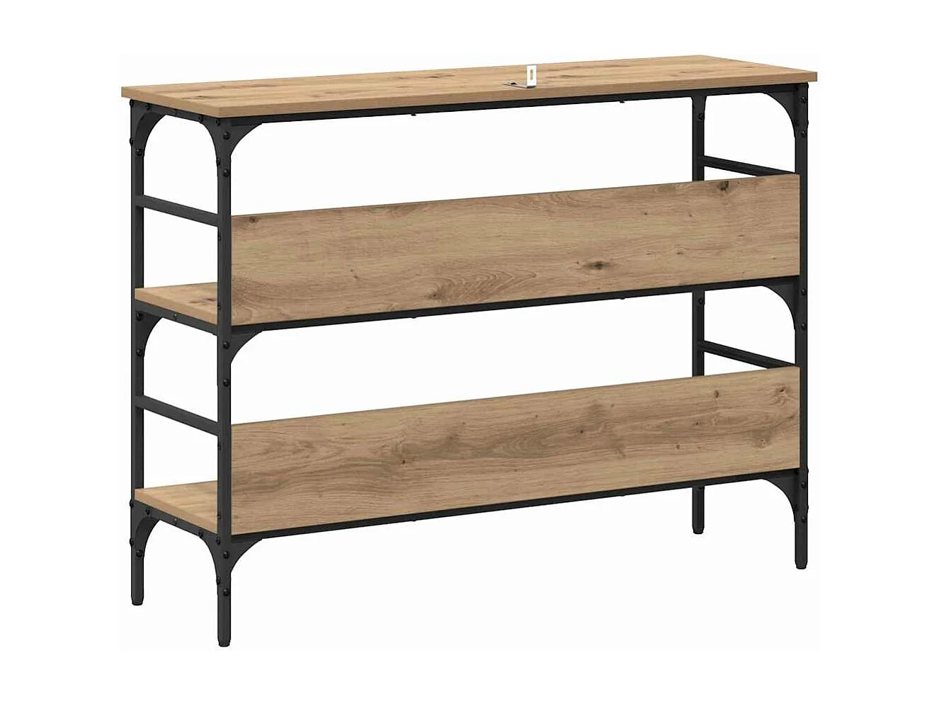 Table console avec étagère chêne artisanal 100 x 32 x 75 cm