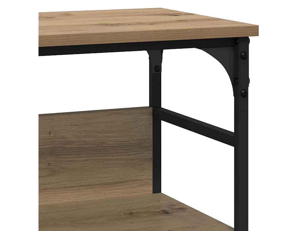 Table console avec étagère chêne artisanal 100 x 32 x 75 cm