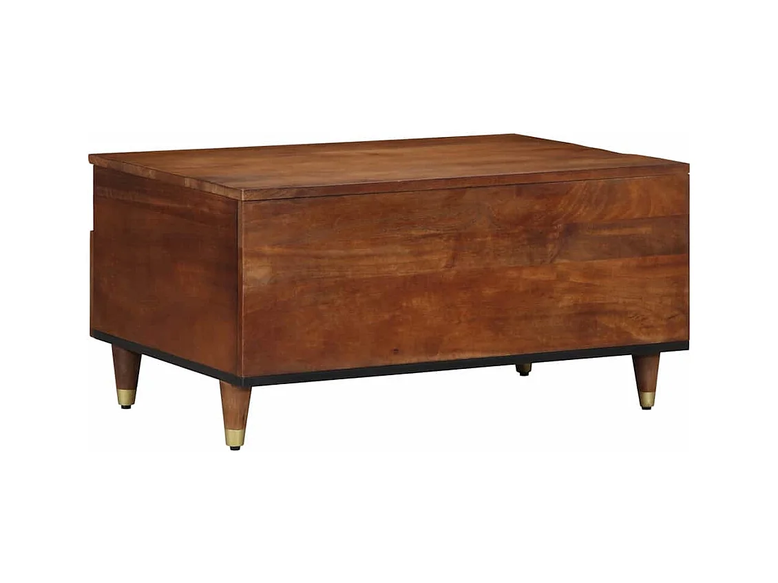 Table basse marron miel 80 x 54 x 40 cm bois de manguier massif