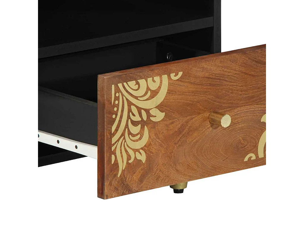 Table basse marron miel 80 x 54 x 40 cm bois de manguier massif