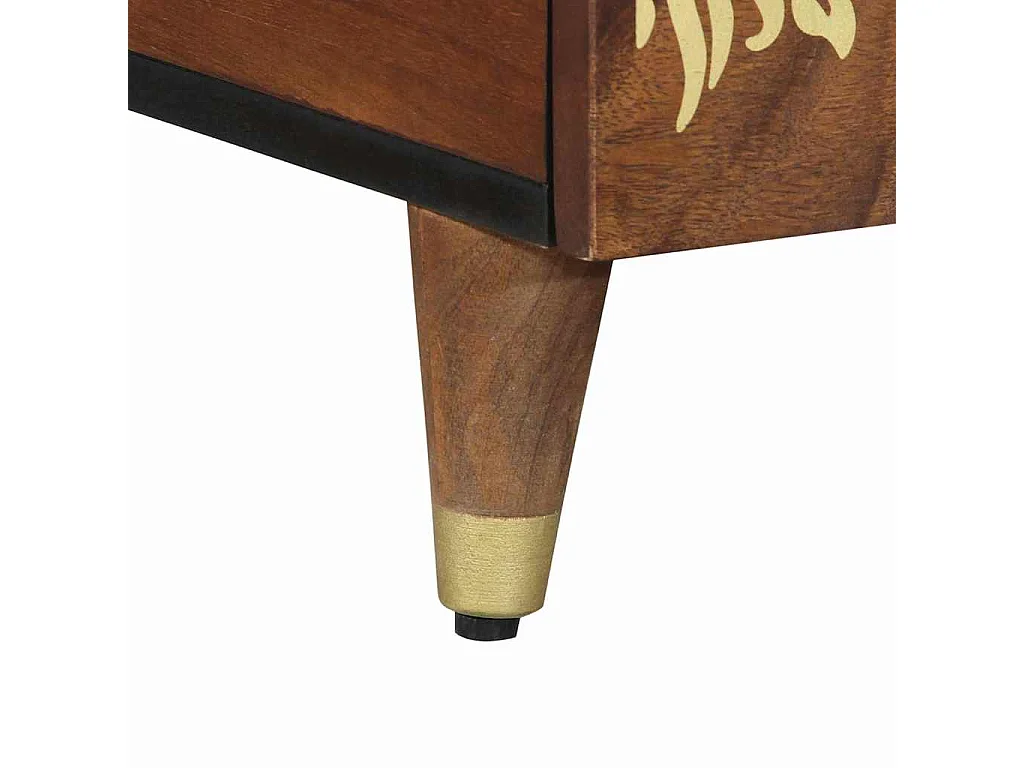 Table basse marron miel 80 x 54 x 40 cm bois de manguier massif