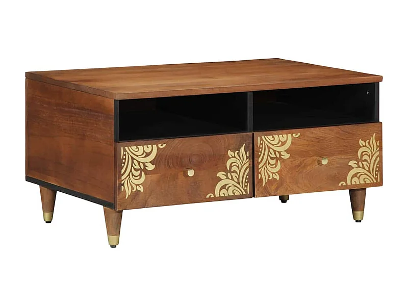 Honingbruine salontafel 80 x 54 x 40 cm massief mangohout