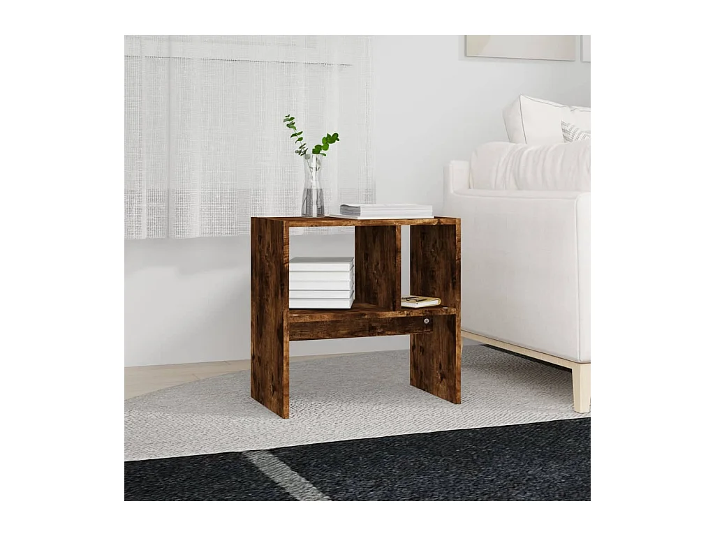 Gerookte Eiken Bijzettafel 50x30x50 cm Bewerkt Hout