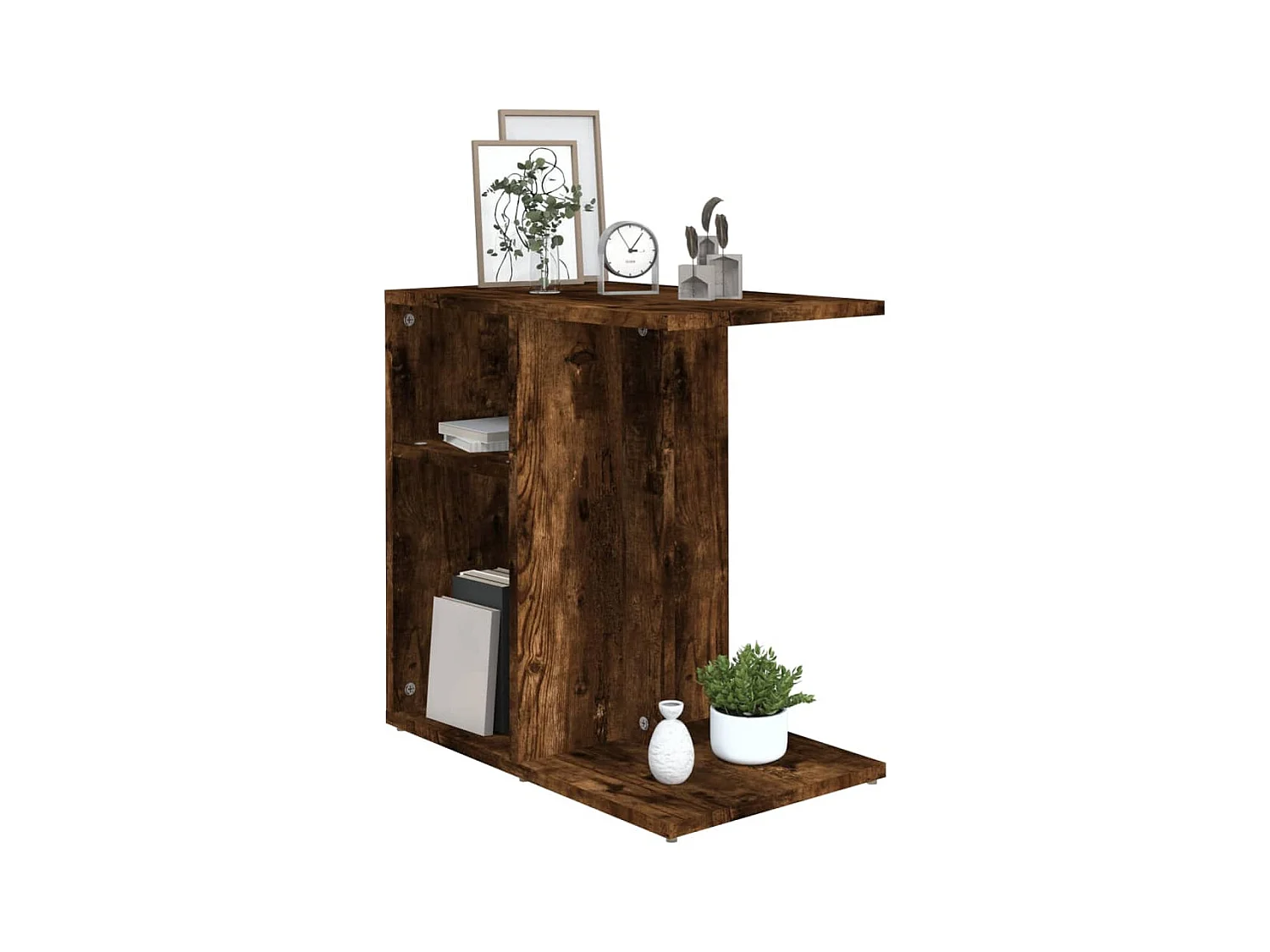 Gerookte Eiken Bijzettafel 50x30x50 cm Bewerkt Hout