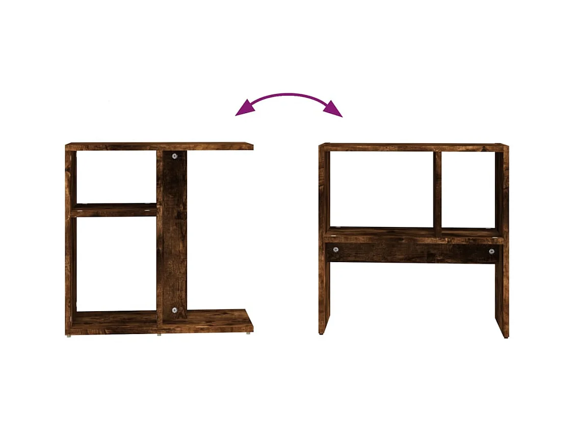 Gerookte Eiken Bijzettafel 50x30x50 cm Bewerkt Hout