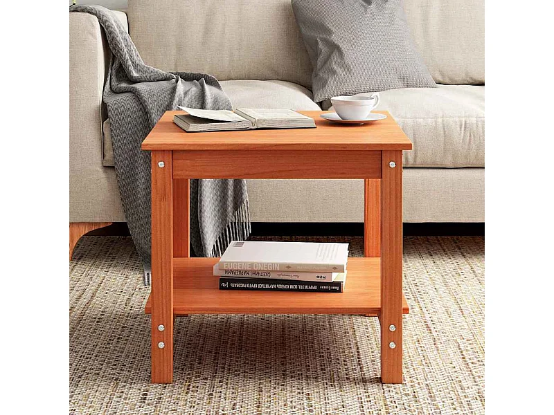 Bruine was salontafel 50 x 50 x 45 cm Massief grenenhout