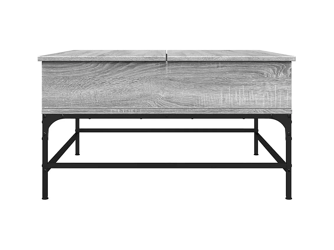 Mesa de centro Sonoma gris 80x80x45 cm madera contrachapada y metal