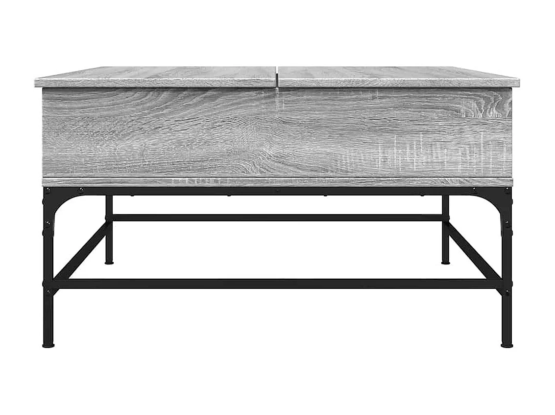 Mesa de centro Sonoma gris 80x80x45 cm madera contrachapada y metal