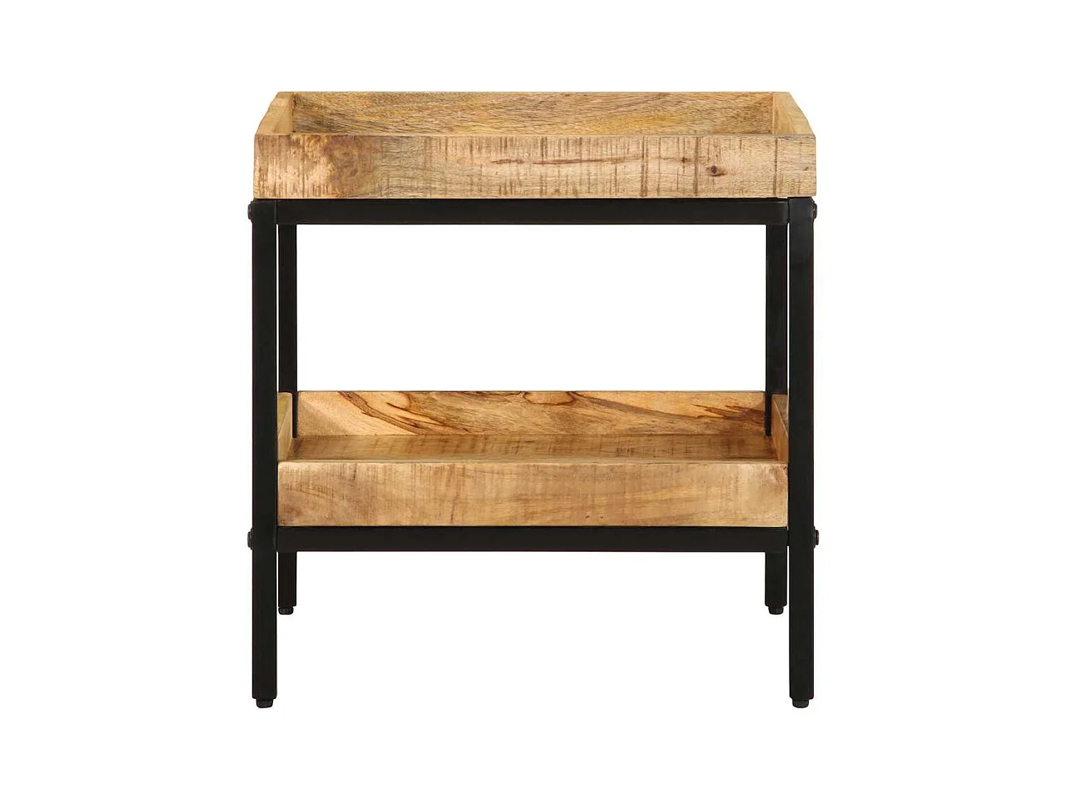 Bruine bijzettafel 45 x 45 x 45 cm massief mangohout