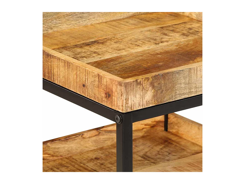 Bruine bijzettafel 45 x 45 x 45 cm massief mangohout