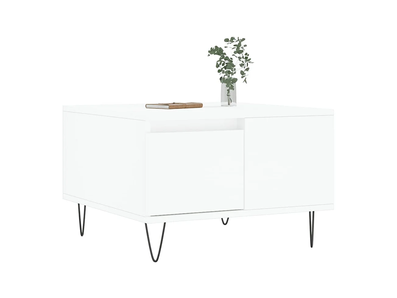 Table basse blanc 55x55x36,5 cm bois d'ingénierie