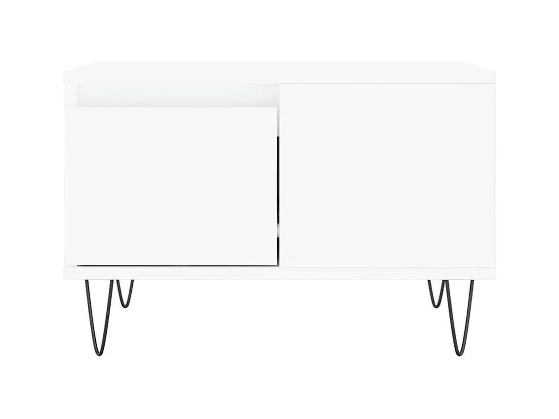 Table basse blanc 55x55x36,5 cm bois d'ingénierie