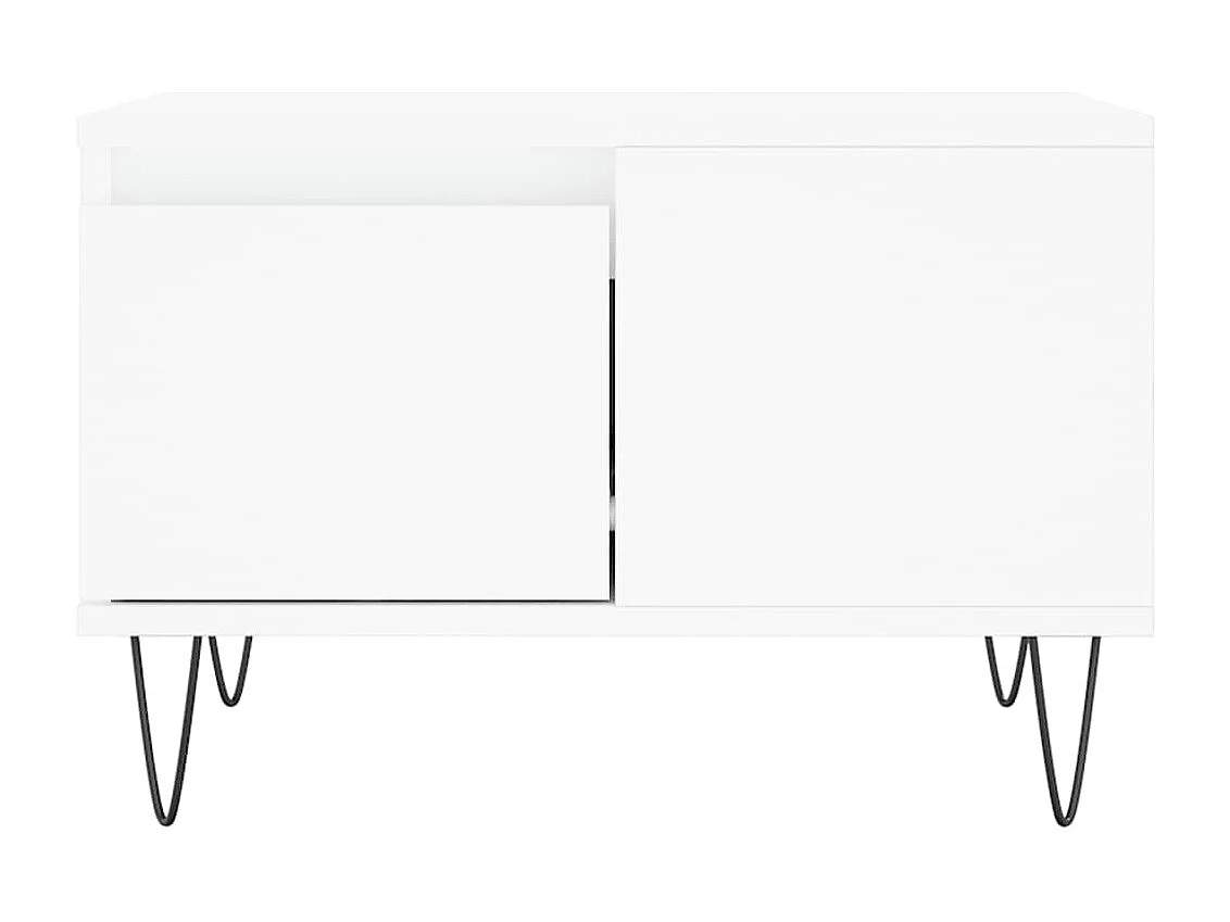 Table basse blanc 55x55x36,5 cm bois d'ingénierie
