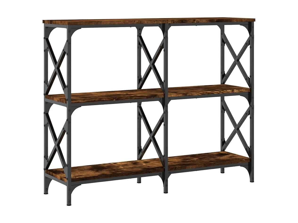 Consola de roble ahumado 100x28x80,5 cm madera de ingeniería