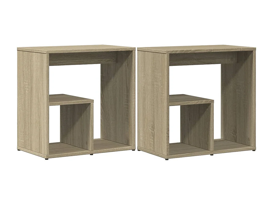 Bijzettafels 2 stuks Sonoma eiken 50x30x50 cm bewerkt hout