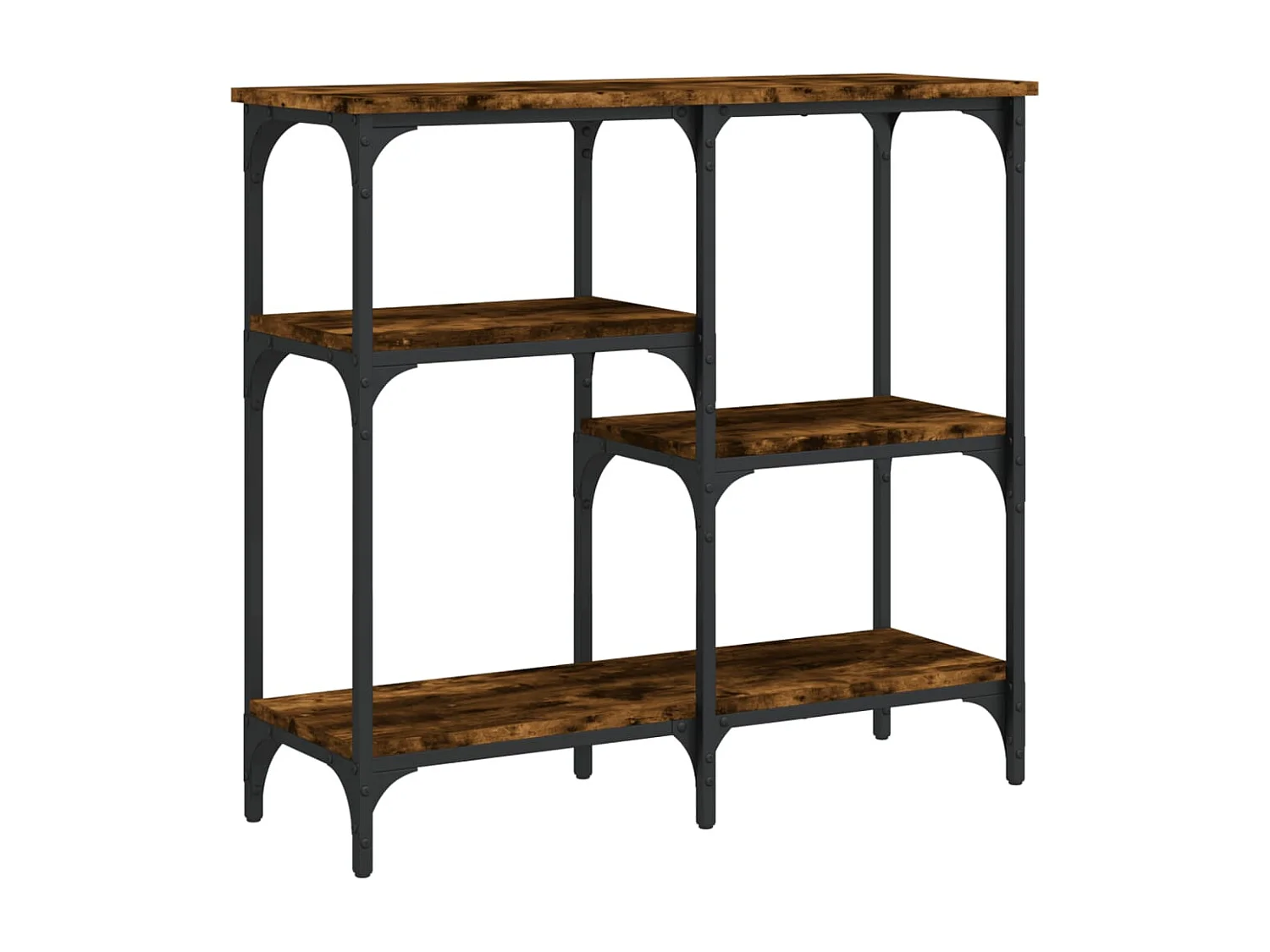 Consola de roble ahumado 80x29x75 cm madera de ingeniería