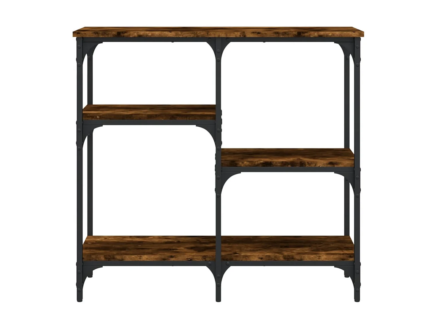 Tavolo consolle in rovere affumicato 80x29x75 cm in legno ingegnerizzato