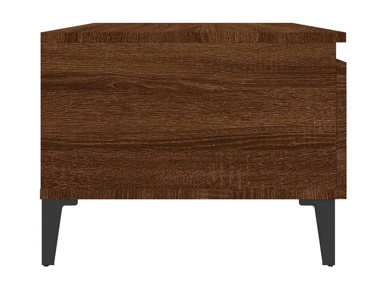 Tavolino laterale Rovere marrone 50x46x35 cm Legno ingegnerizzato