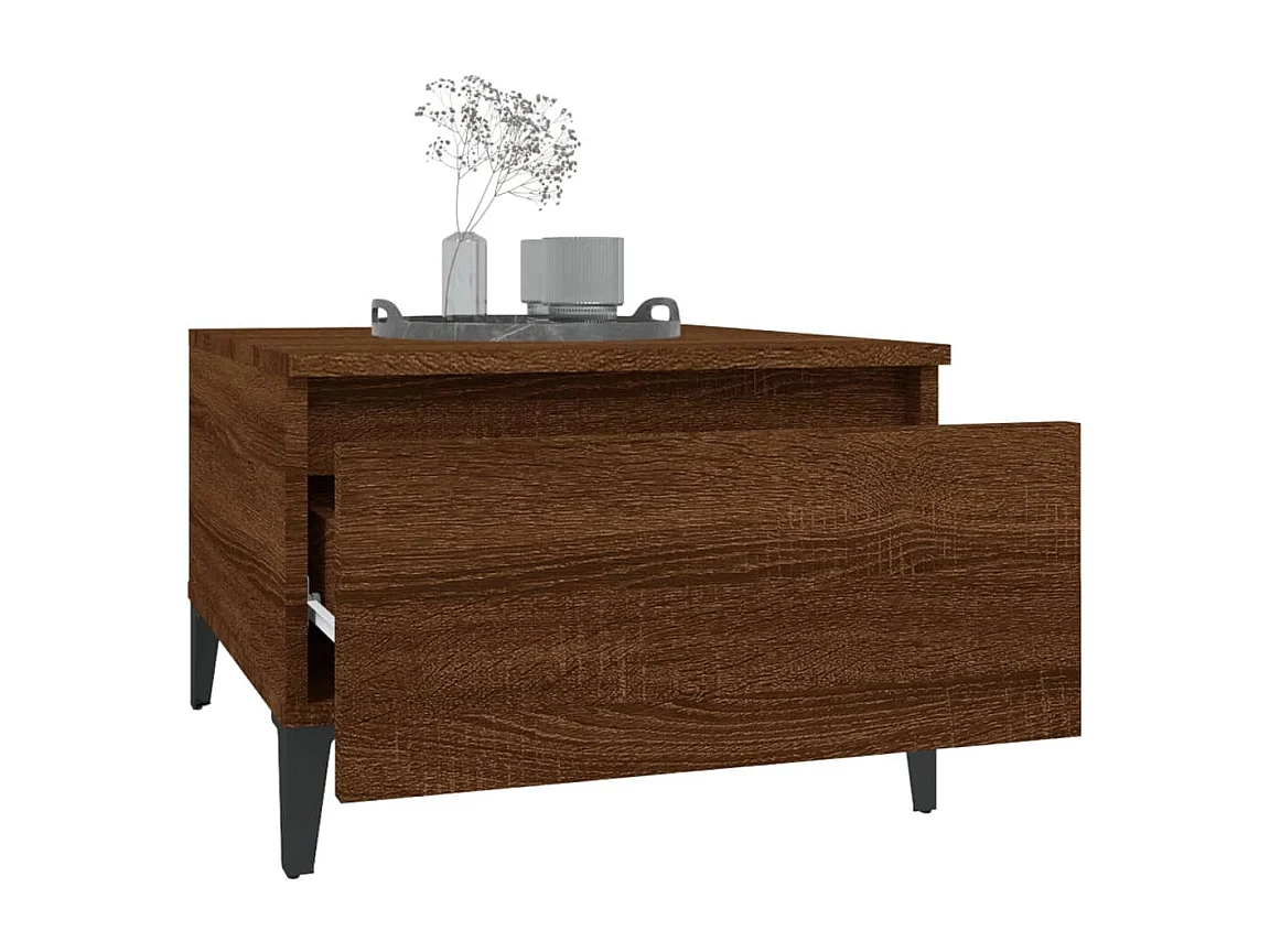 Mesa auxiliar Roble marrón 50x46x35 cm Madera de ingeniería