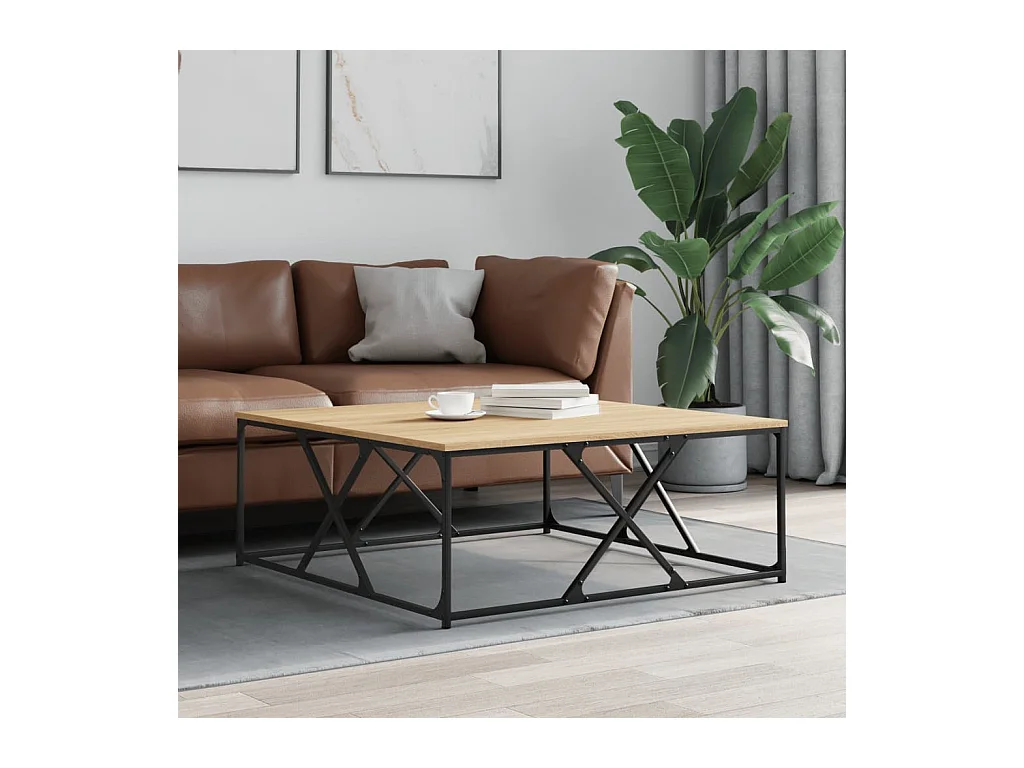 Table basse chêne sonoma 100x100x40 cm bois d'ingénierie