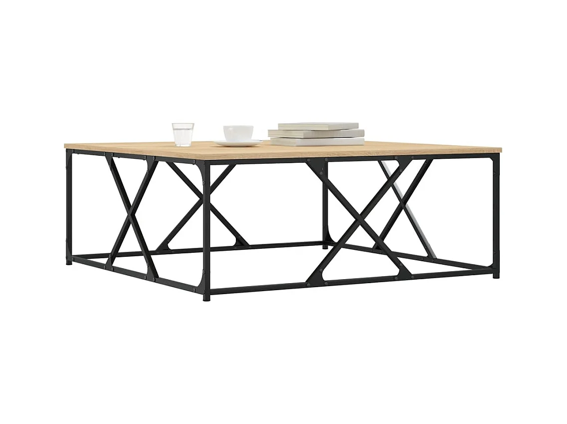 Table basse chêne sonoma 100x100x40 cm bois d'ingénierie