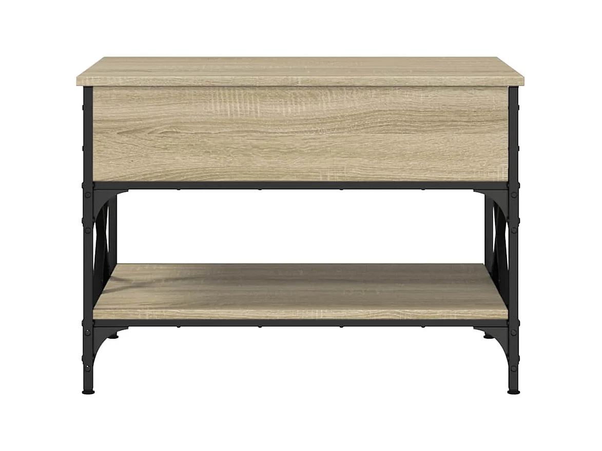Table basse chêne sonoma 70x50x50 cm bois d'ingénierie et métal