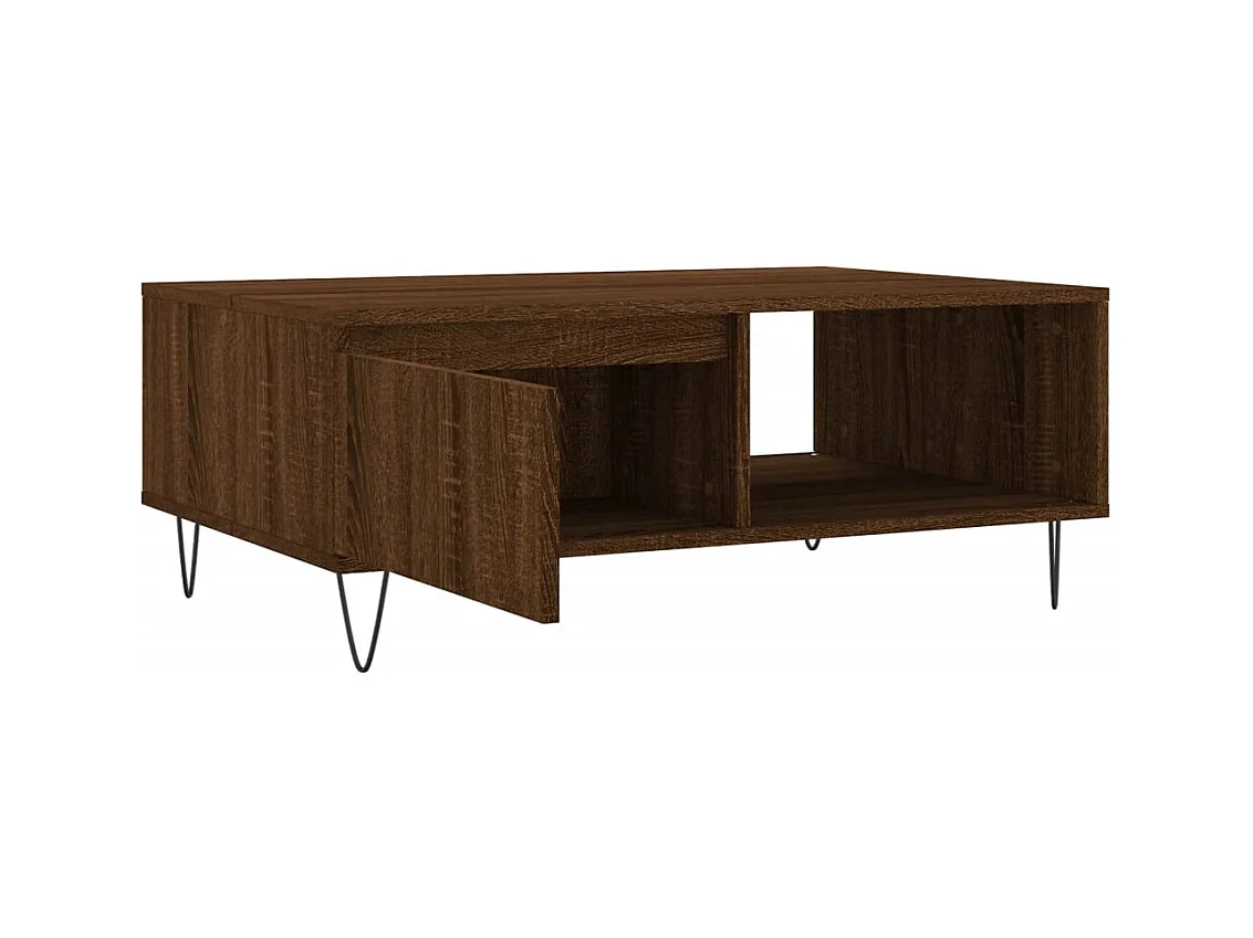 Table basse chêne marron 90x60x35 cm bois d'ingénierie