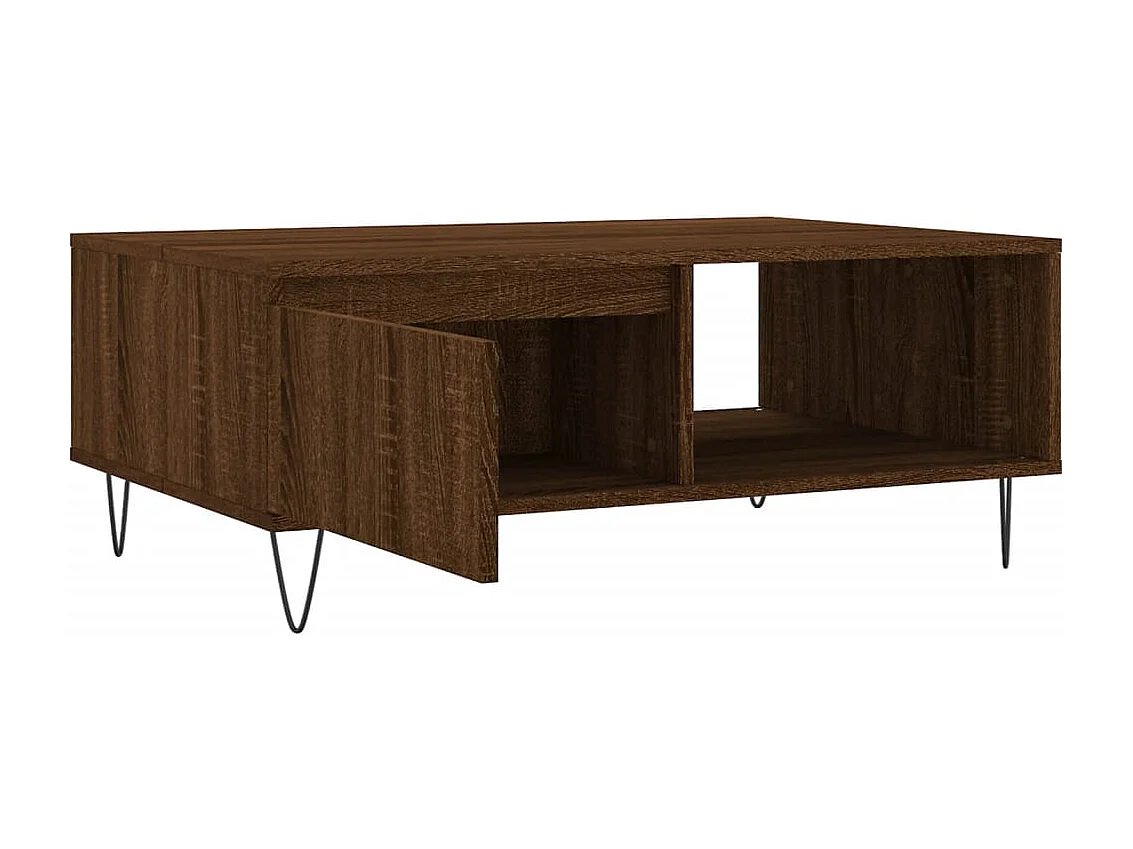 Table basse chêne marron 90x60x35 cm bois d'ingénierie