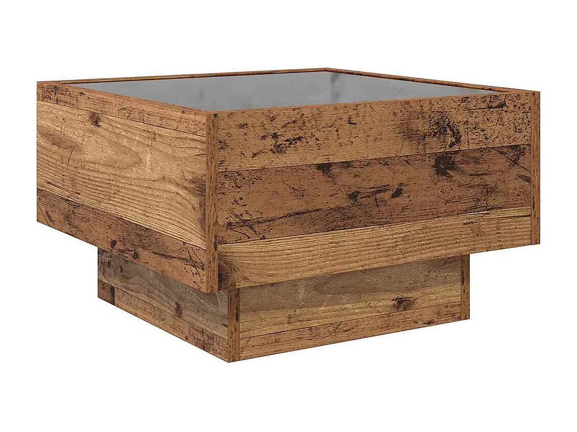 Tavolino da caffè in legno antico 50 x 50 x 30 cm Legno ingegnerizzato