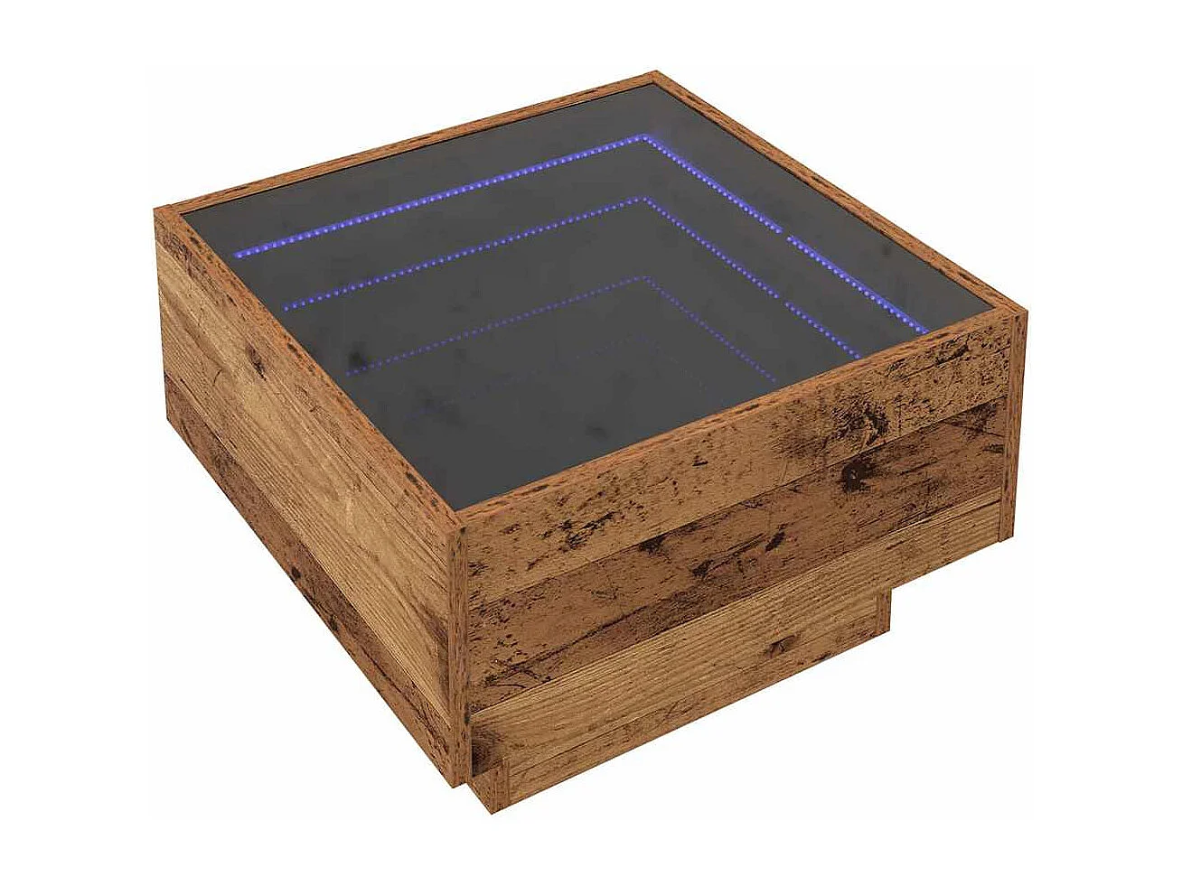 Tavolino da caffè in legno antico 50 x 50 x 30 cm Legno ingegnerizzato