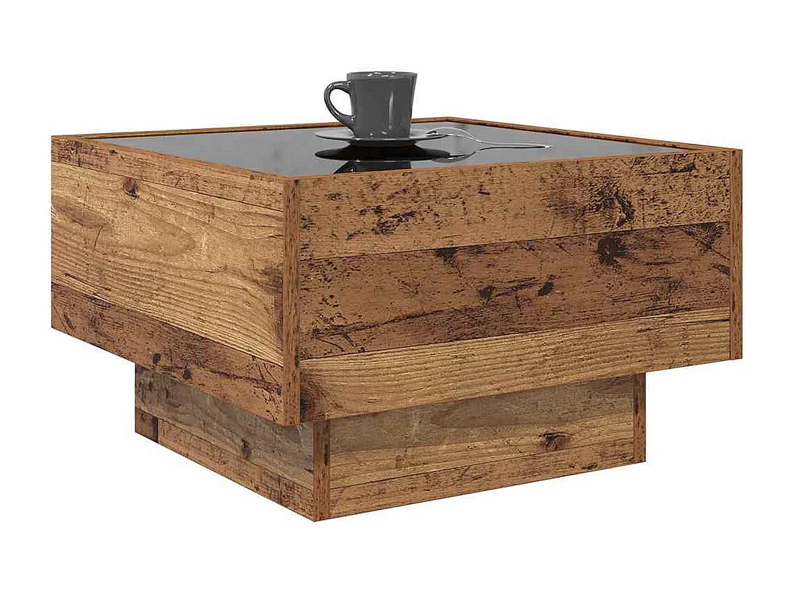 Tavolino da caffè in legno antico 50 x 50 x 30 cm Legno ingegnerizzato