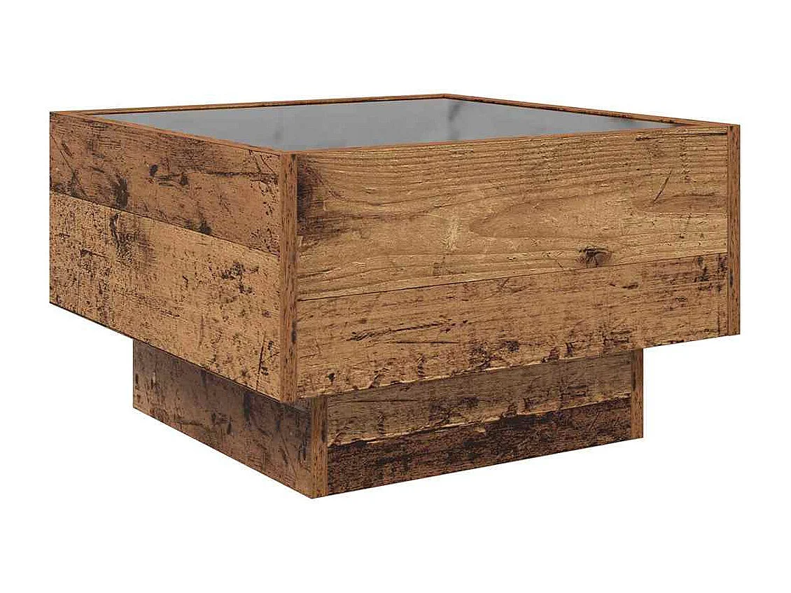 Tavolino da caffè in legno antico 50 x 50 x 30 cm Legno ingegnerizzato
