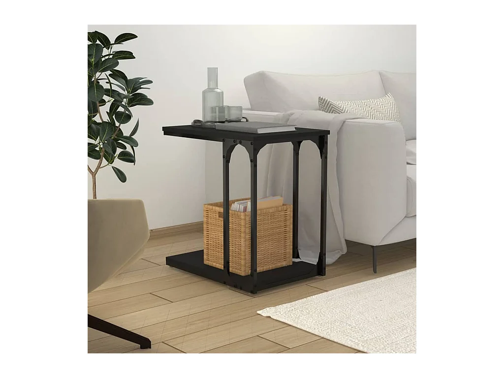 Tavolino laterale Nero 50x35x52 cm Legno ingegnerizzato