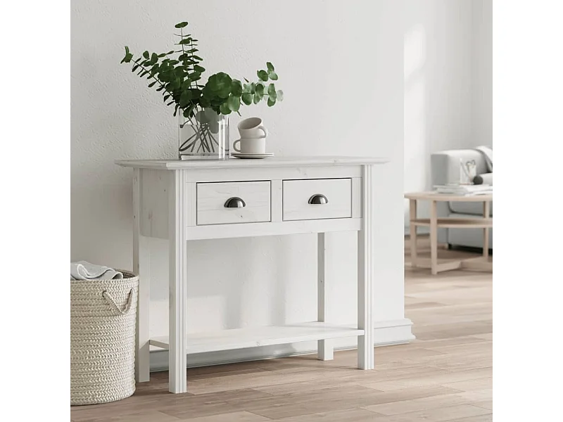BODO witte consoletafel 91x35x74 cm massief grenenhout