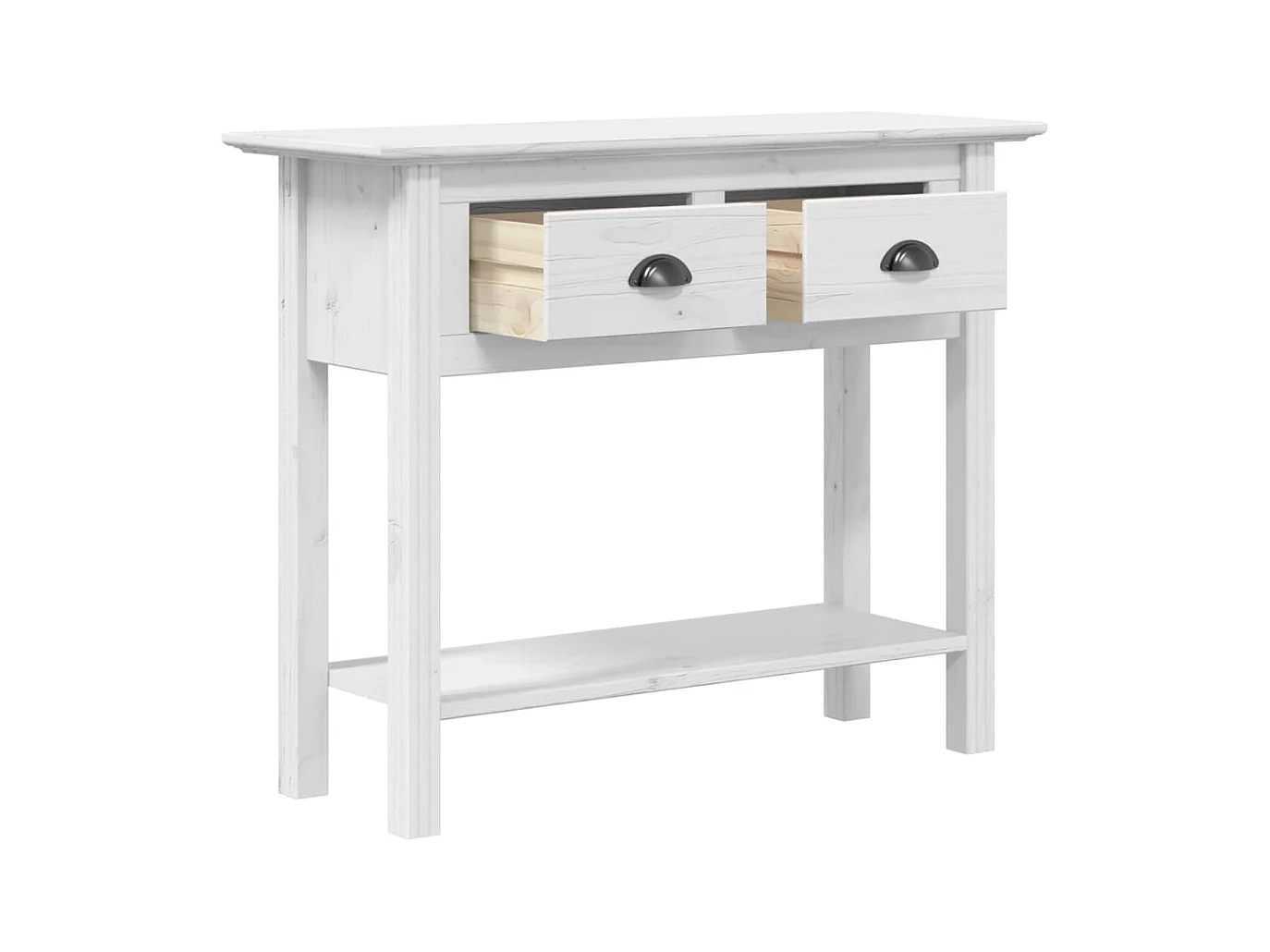 Consolle BODO bianca 91x35x74 cm in legno massello di pino