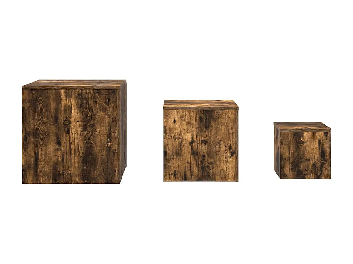 Tables d'appoint 3 pcs Chêne fumé Bois d'ingénierie