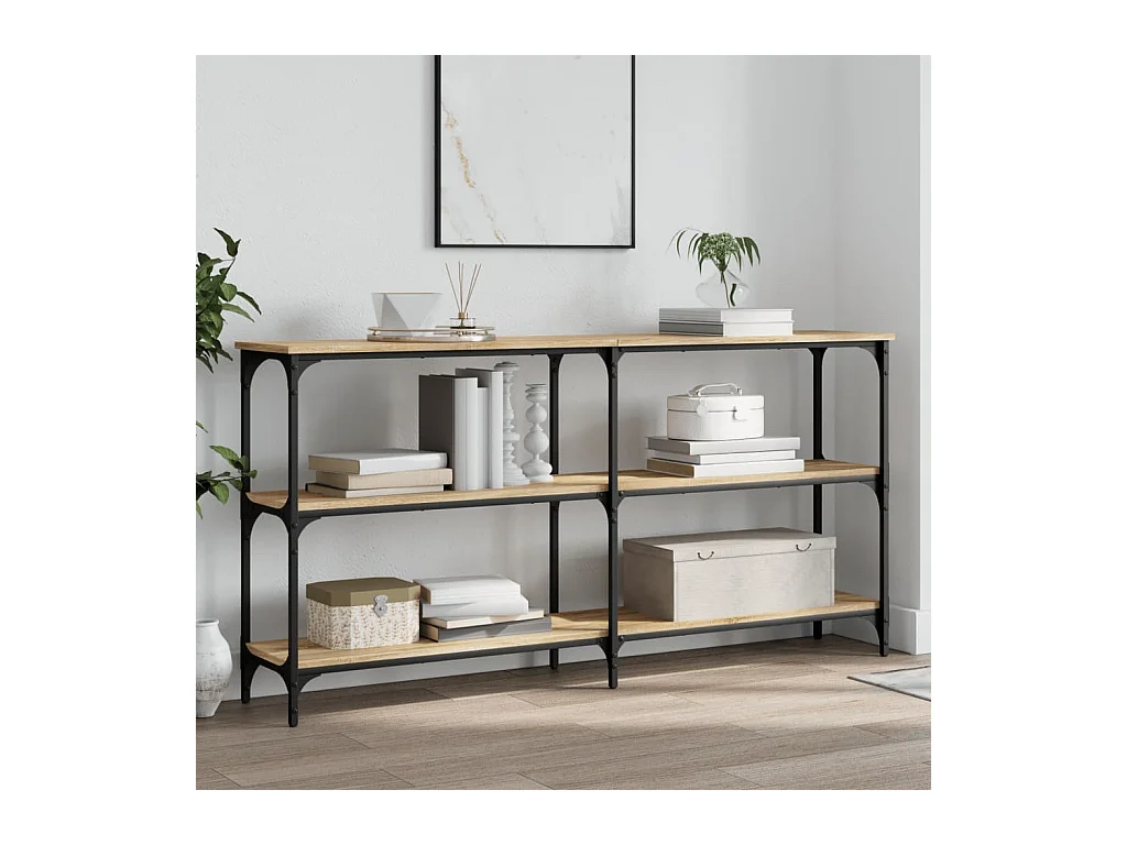 Mesa consola de roble Sonoma 150x29x75 cm madera de ingeniería