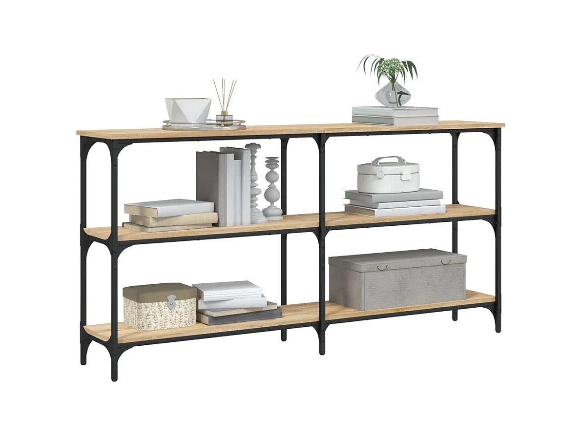 Mesa consola de roble Sonoma 150x29x75 cm madera de ingeniería