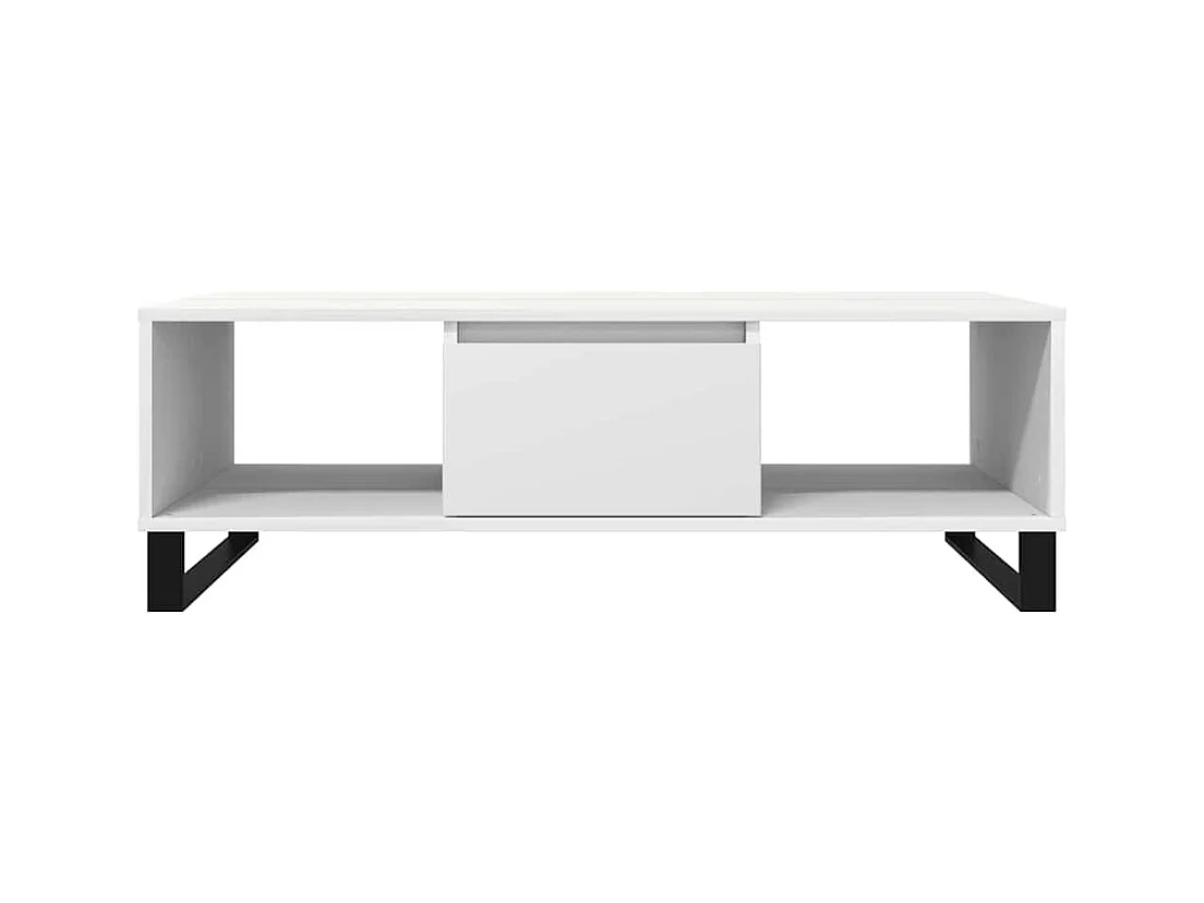 Table basse blanc 104x60x35 cm bois d'ingénierie