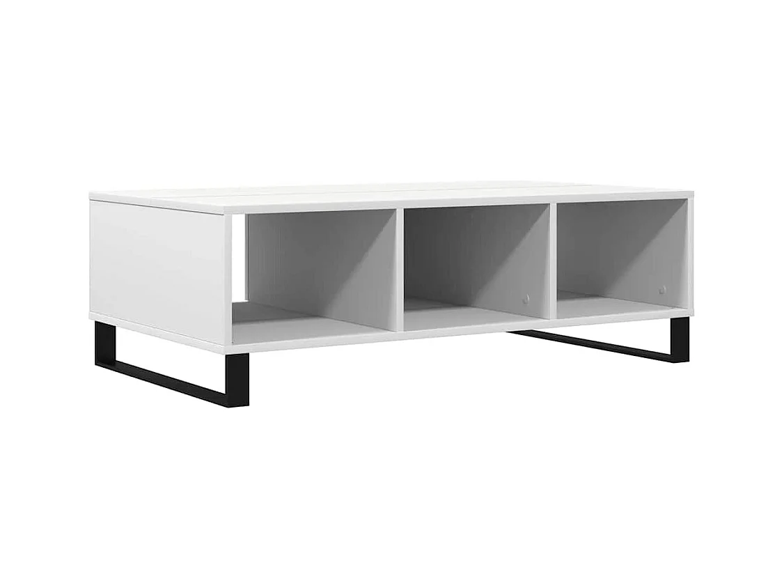 Table basse blanc 104x60x35 cm bois d'ingénierie
