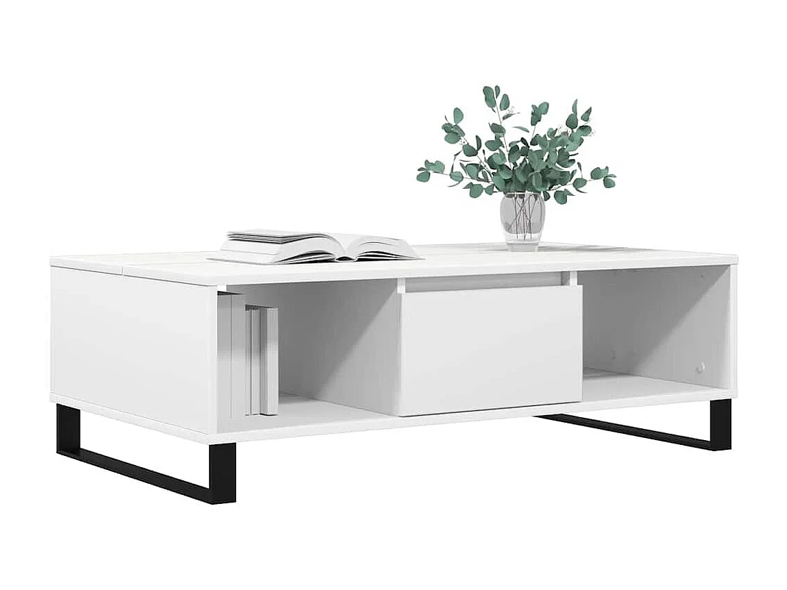 Witte salontafel 104x60x35 cm bewerkt hout