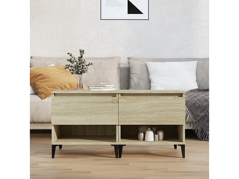 Tables d'appoint 2 pcs Chêne sonoma 50x46x50 cm Bois ingénierie