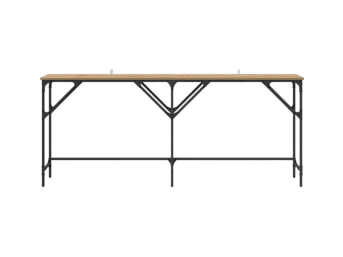 Tavolo consolle in rovere fatto a mano 180 x 29 x 75 cm