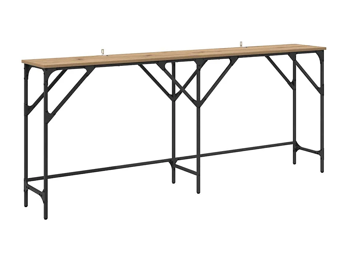 Consola de roble hecha a mano 180 x 29 x 75 cm