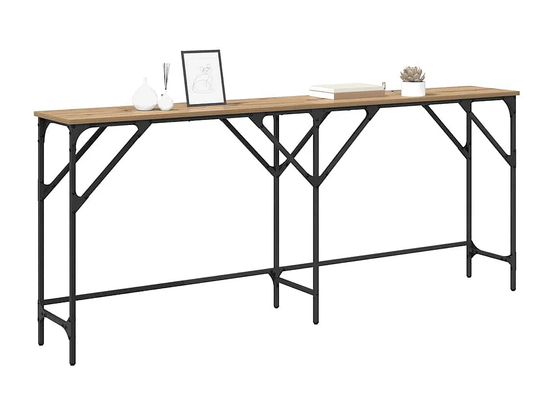 Consola de roble hecha a mano 180 x 29 x 75 cm