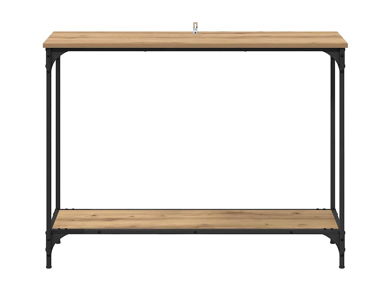 Table console avec étagère chêne artisanal 101 x 30.5 x 75 cm