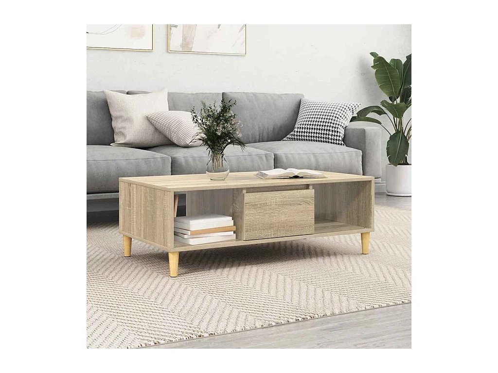 Table basse Chêne sonoma 103,5 x 60 x 35 cm Bois d'ingénierie