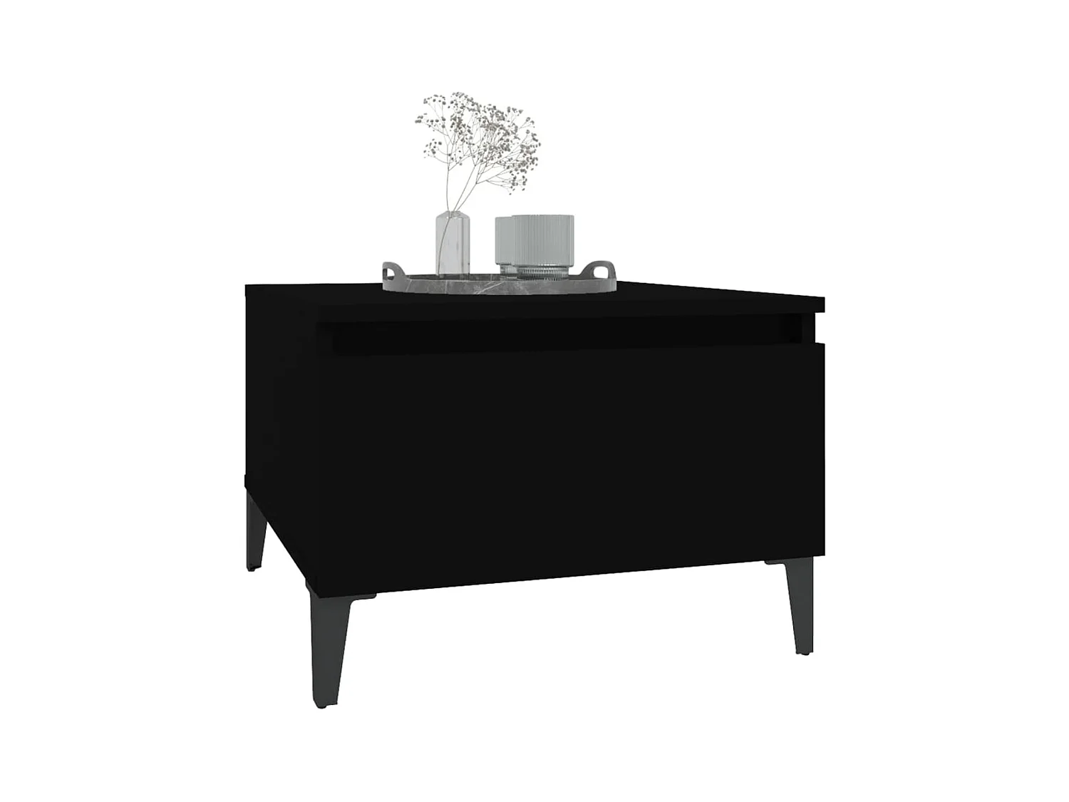 Tables d'appoint 2 pcs Noir 50x46x35 cm Bois d'ingénierie