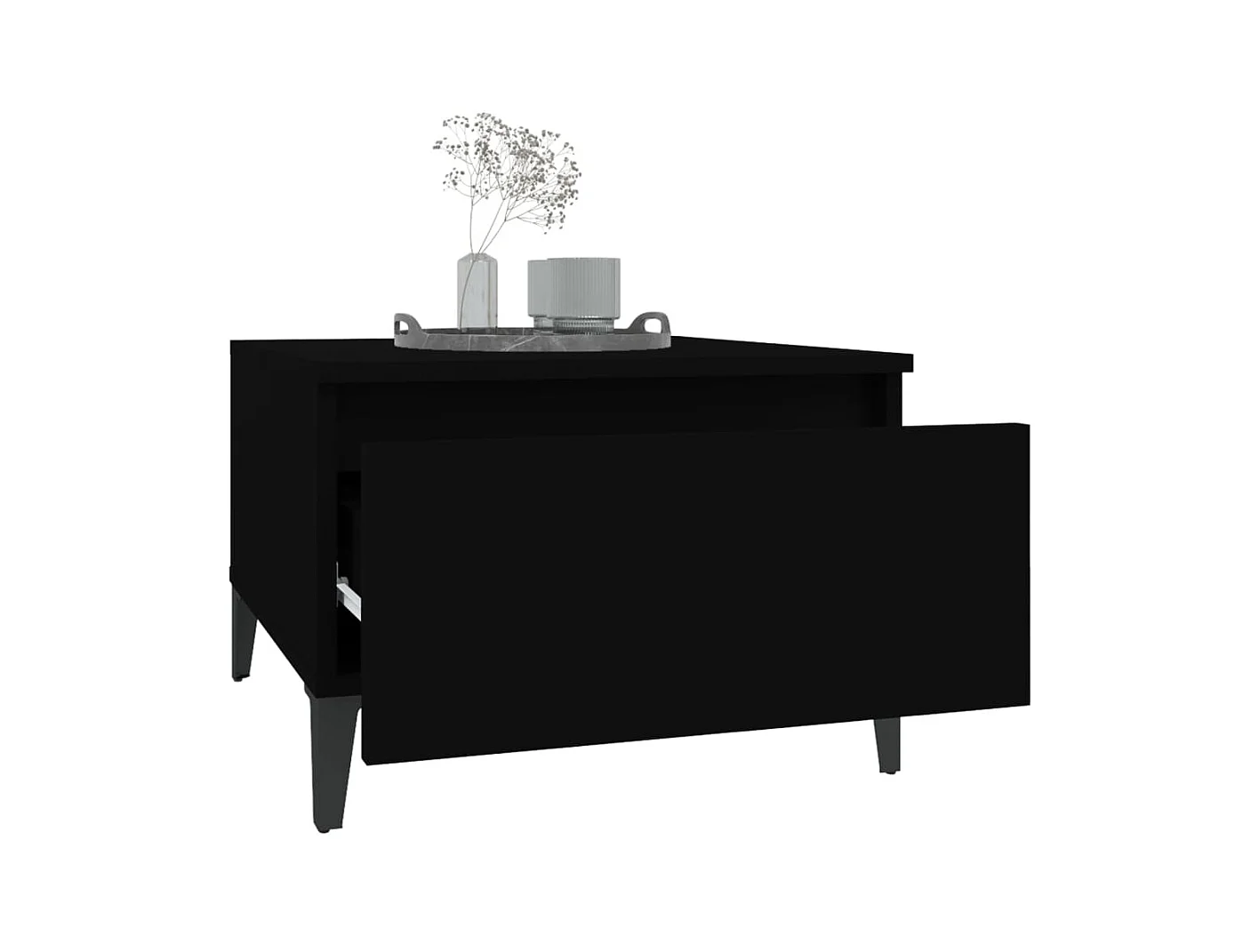 Tables d'appoint 2 pcs Noir 50x46x35 cm Bois d'ingénierie